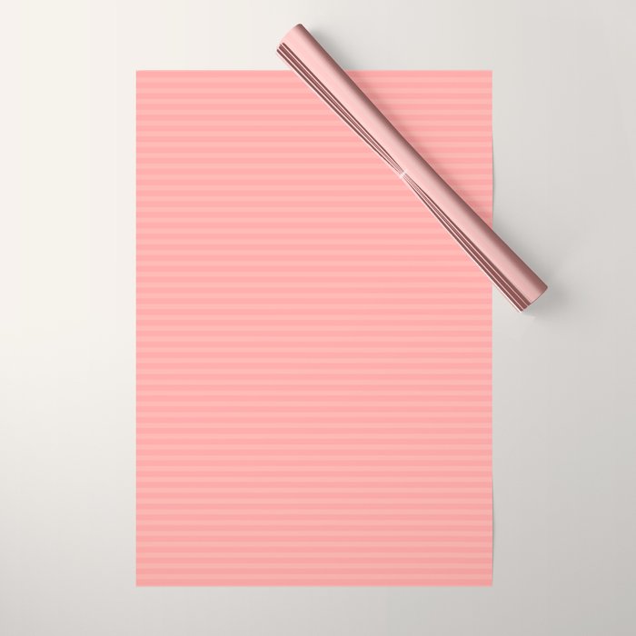 Cozy Blush Pink Ultra Fine Pastel Stripe Pattern  Wrapping Paper Gallery Image 1