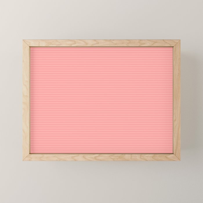 Cozy Blush Pink Ultra Fine Pastel Stripe Pattern  Mini Art Print Gallery Image 1