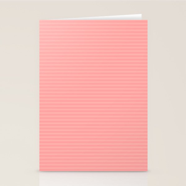 Cozy Blush Pink Ultra Fine Pastel Stripe Pattern  Stationery Card Gallery Image 1