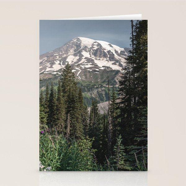 Mount Rainier Wanderlust II - Pacific Northwest Mountain Adventure Stationery Card Gallery Image 2