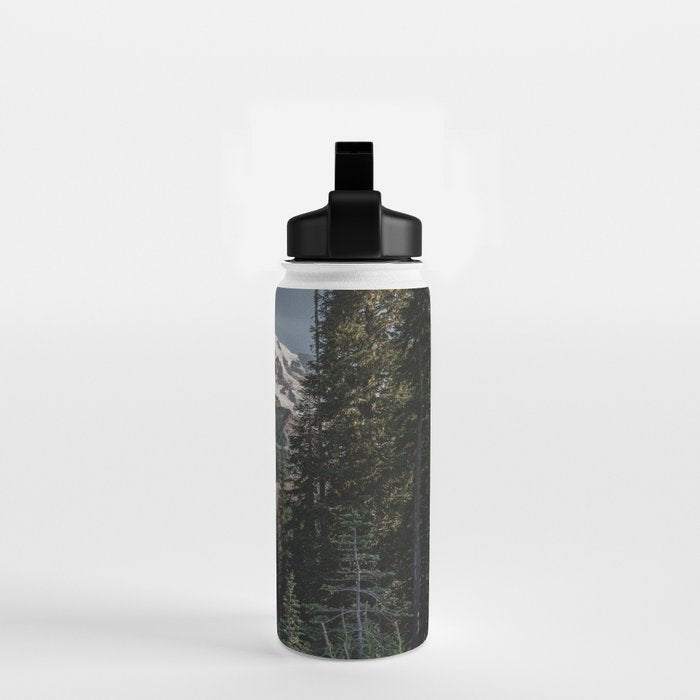 Mount Rainier Wanderlust II - Pacific Northwest Mountain Adventure Water Bottle Gallery Image 2