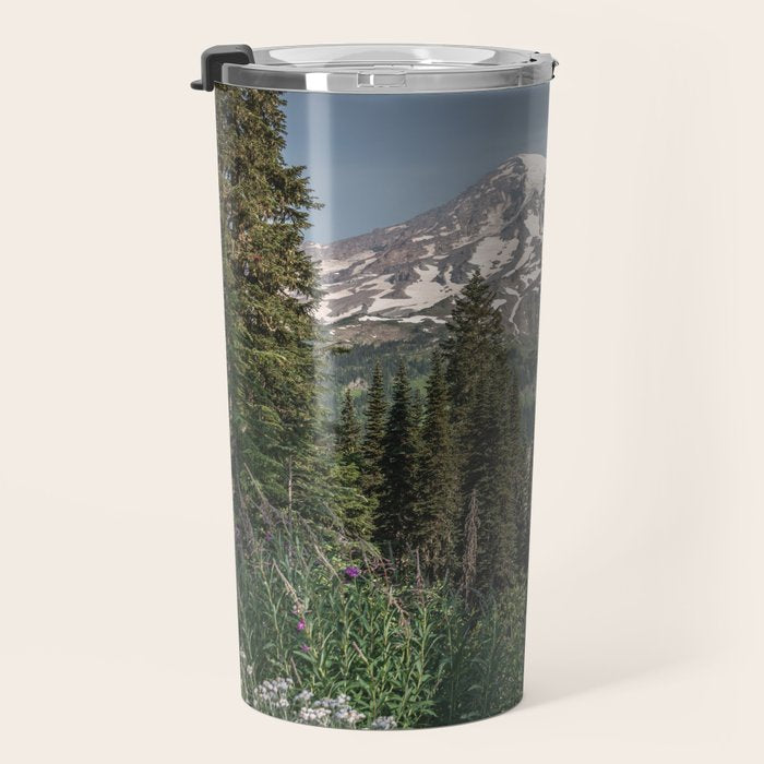 Mount Rainier Wanderlust II - Pacific Northwest Mountain Adventure Travel Mug Gallery Image 3