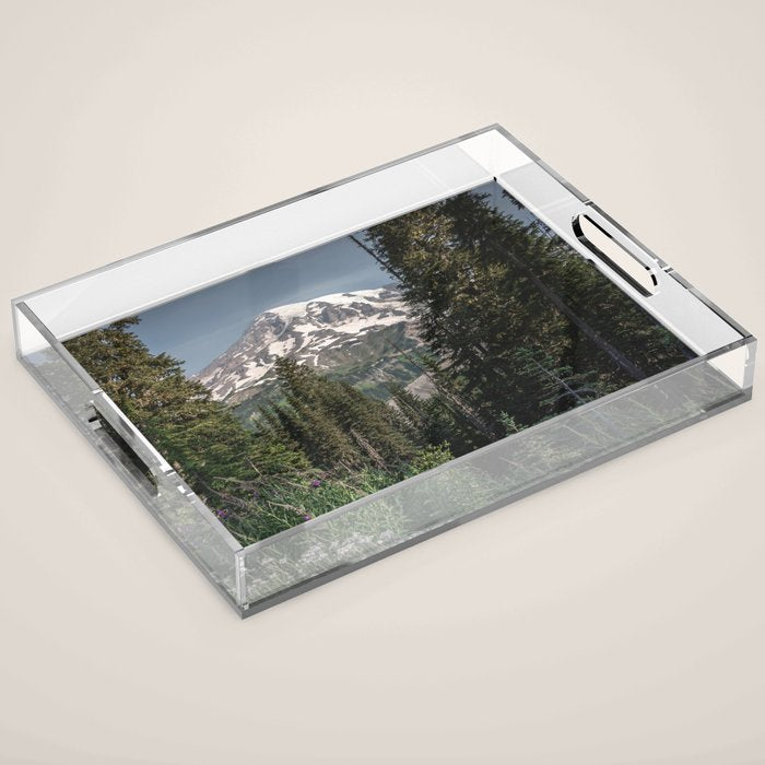Mount Rainier Wanderlust II - Pacific Northwest Mountain Adventure Acrylic Tray Gallery Image 1
