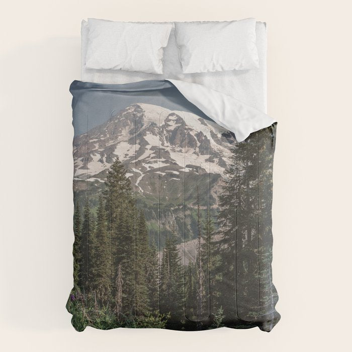Mount Rainier Wanderlust II - Pacific Northwest Mountain Adventure Comforter Gallery Image 1