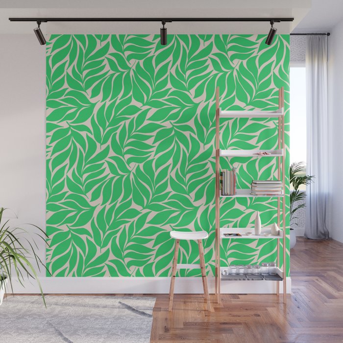 Green Palm Leaves Pattern Wall Mural Gallery Image 1