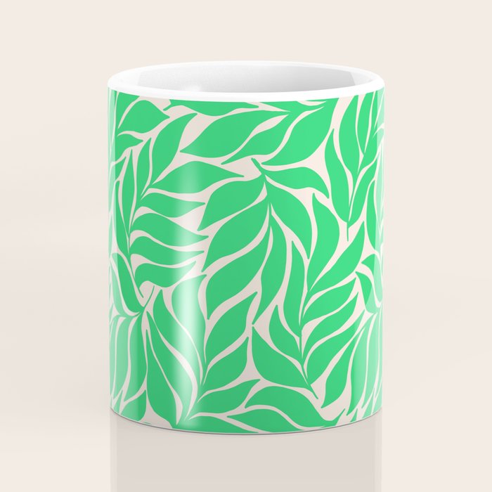 Green Palm Leaves Pattern Coffee Mug Gallery Image 4