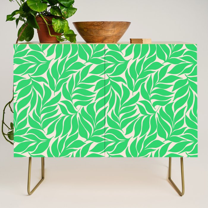 Green Palm Leaves Pattern Credenza Gallery Image 1
