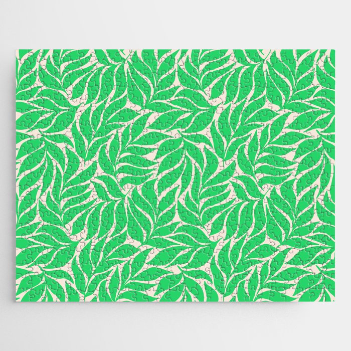Green Palm Leaves Pattern Jigsaw Puzzle Gallery Image 1