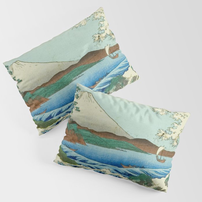 The Sea off Satta in Suruga Province (Suruga Satta kaijo), from the series "Thirty-six Views of Mount Fuji (Fuji sanjurokkei)" by Utagawa Hiroshige Pillow Sham Gallery Image 3