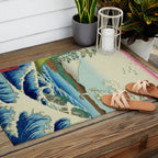 The Sea off Satta in Suruga Province (Suruga Satta kaijo), from the series "Thirty-six Views of Mount Fuji (Fuji sanjurokkei)" by Utagawa Hiroshige Outdoor Rug Gallery Image 2