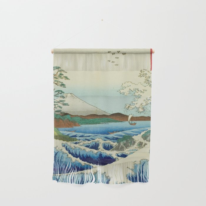 The Sea off Satta in Suruga Province (Suruga Satta kaijo), from the series "Thirty-six Views of Mount Fuji (Fuji sanjurokkei)" by Utagawa Hiroshige Wall Hanging Gallery Image 1
