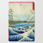 The Sea off Satta in Suruga Province (Suruga Satta kaijo), from the series "Thirty-six Views of Mount Fuji (Fuji sanjurokkei)" by Utagawa Hiroshige Cutting Board Gallery Image 1