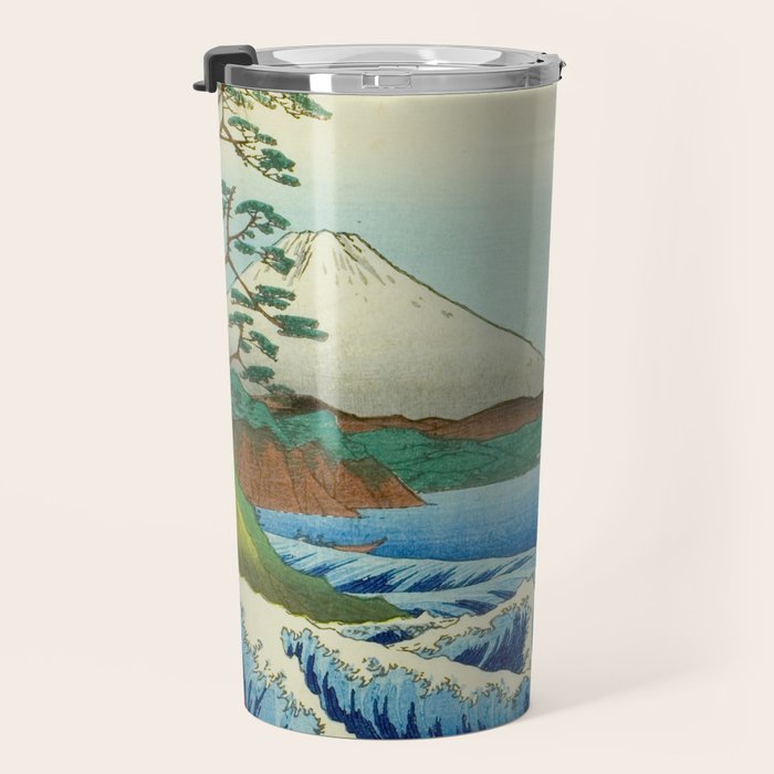 The Sea off Satta in Suruga Province (Suruga Satta kaijo), from the series "Thirty-six Views of Mount Fuji (Fuji sanjurokkei)" by Utagawa Hiroshige Travel Mug Gallery Image 3