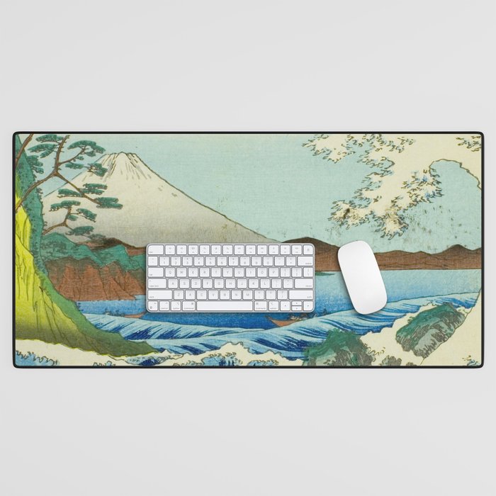 The Sea off Satta in Suruga Province (Suruga Satta kaijo), from the series "Thirty-six Views of Mount Fuji (Fuji sanjurokkei)" by Utagawa Hiroshige Desk Mat Gallery Image 1