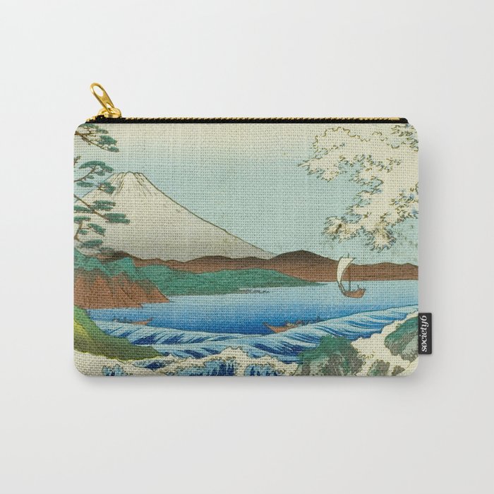 The Sea off Satta in Suruga Province (Suruga Satta kaijo), from the series "Thirty-six Views of Mount Fuji (Fuji sanjurokkei)" by Utagawa Hiroshige Carry All Pouch Gallery Image 1