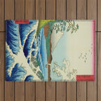 The Sea off Satta in Suruga Province (Suruga Satta kaijo), from the series "Thirty-six Views of Mount Fuji (Fuji sanjurokkei)" by Utagawa Hiroshige Outdoor Rug Gallery Image 1