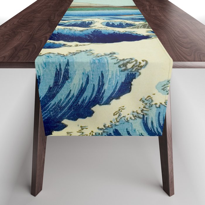 The Sea off Satta in Suruga Province (Suruga Satta kaijo), from the series "Thirty-six Views of Mount Fuji (Fuji sanjurokkei)" by Utagawa Hiroshige Table Runner Gallery Image 1