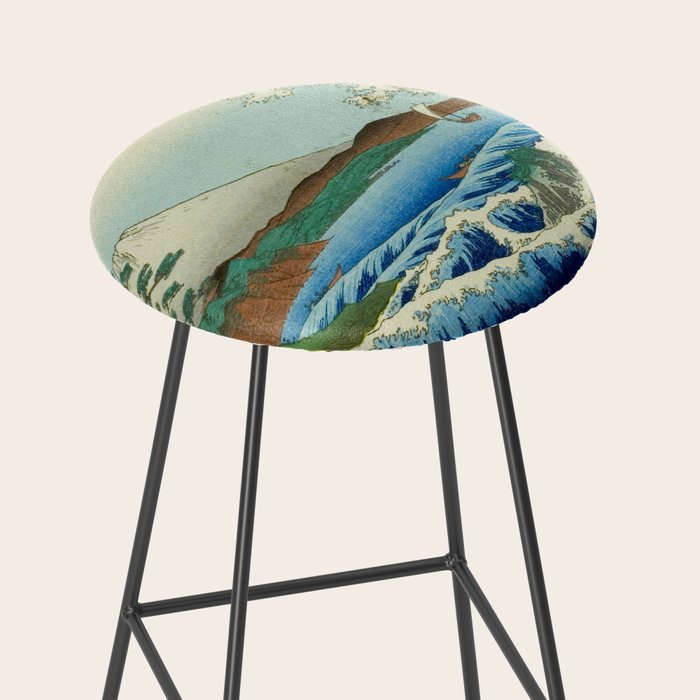 The Sea off Satta in Suruga Province (Suruga Satta kaijo), from the series "Thirty-six Views of Mount Fuji (Fuji sanjurokkei)" by Utagawa Hiroshige Stool Gallery Image 2