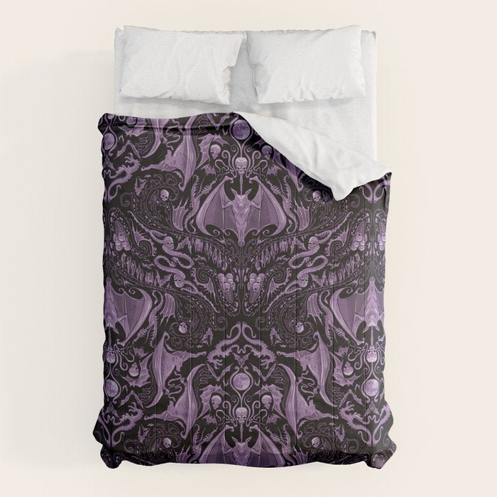 Bats and Beasts (Purple) Comforter Gallery Image 1