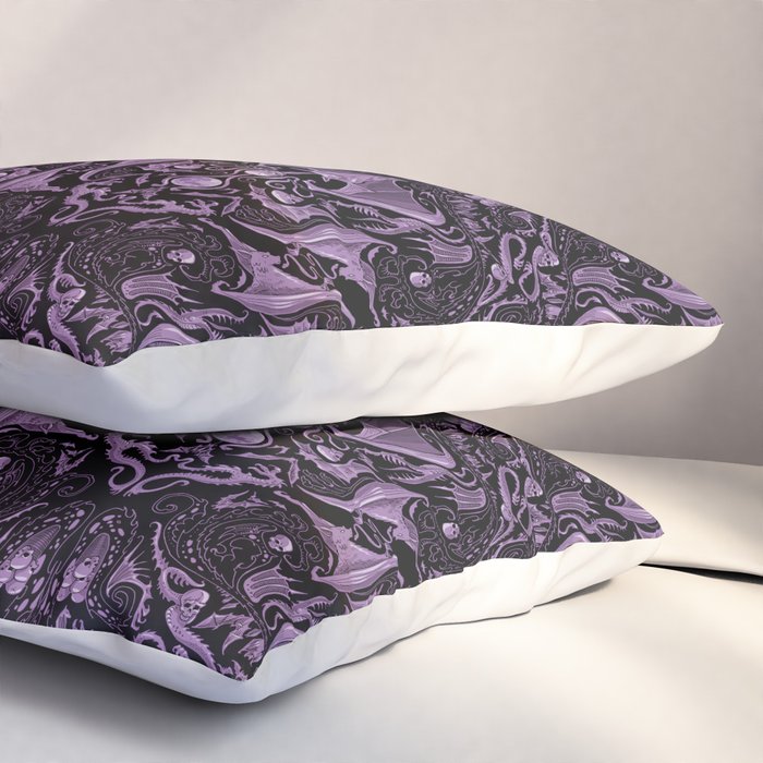 Bats and Beasts (Purple) Pillow Sham Gallery Image 3