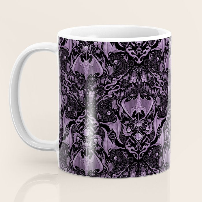 Bats and Beasts (Purple) Coffee Mug Gallery Image 3