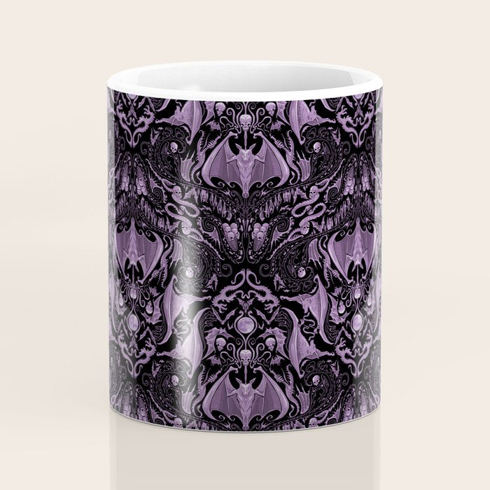 Bats and Beasts (Purple) Coffee Mug Gallery Image 4