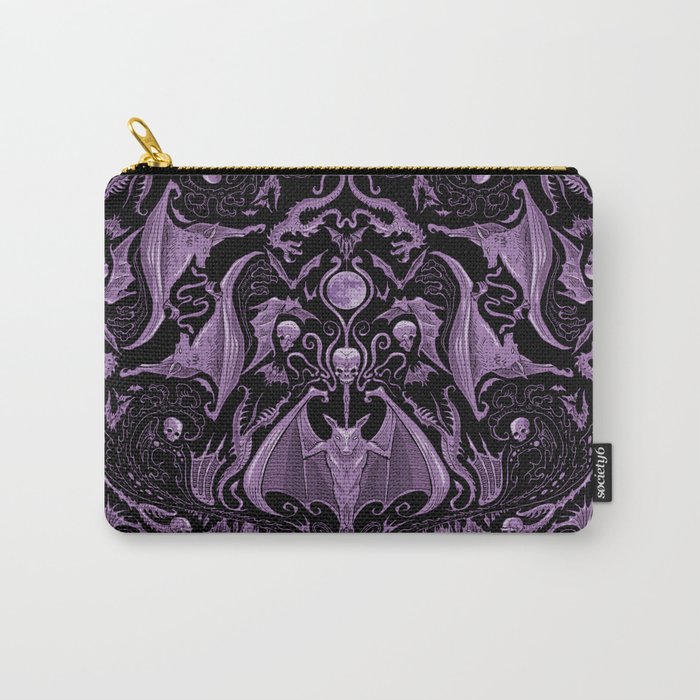 Bats and Beasts (Purple) Carry All Pouch Gallery Image 1
