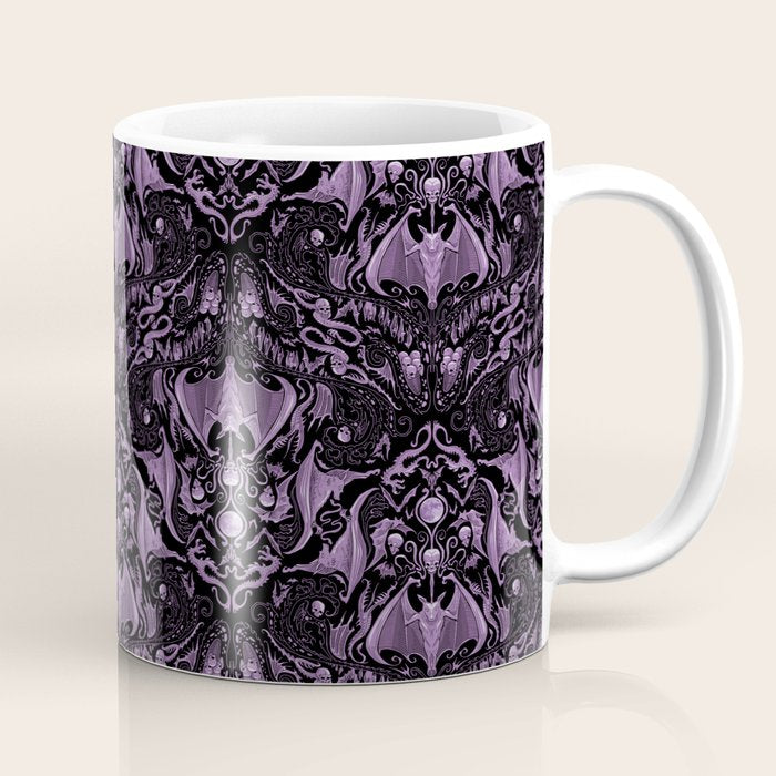 Bats and Beasts (Purple) Coffee Mug Gallery Image 1