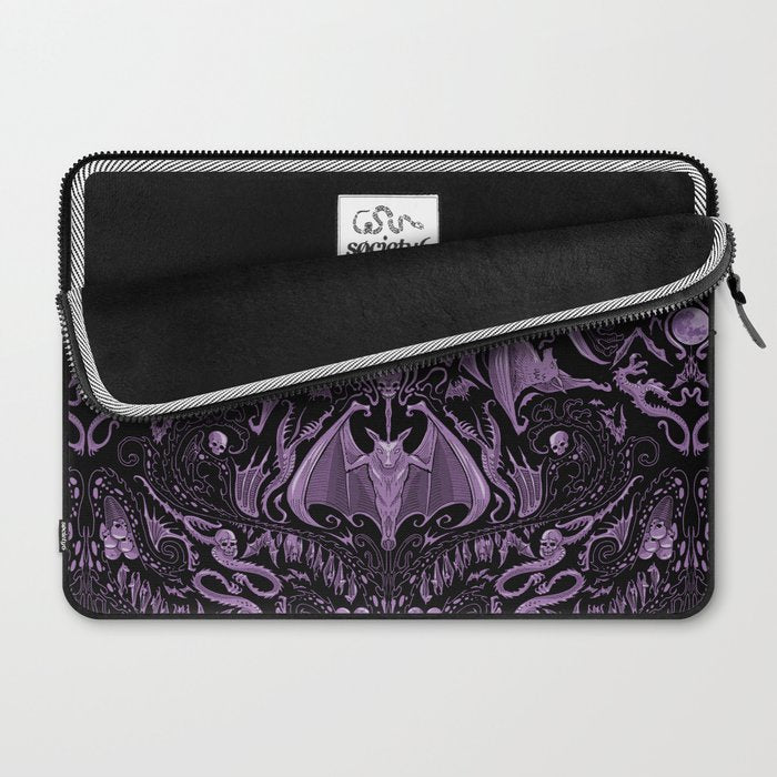 Bats and Beasts (Purple) Laptop Sleeve Gallery Image 2