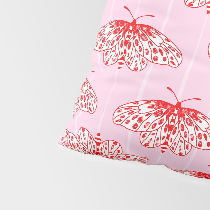 Butterfly Pink Red Pillow Sham Gallery Image 4