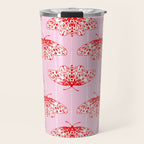 Butterfly Pink Red Travel Mug Gallery Image 1