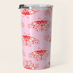 Butterfly Pink Red Travel Mug Gallery Image 3