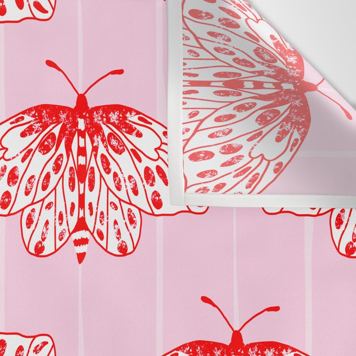 Butterfly Pink Red Wall Tapestry Gallery Image 3