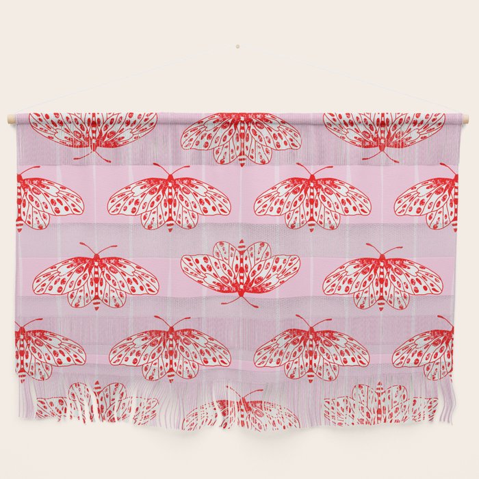 Butterfly Pink Red Wall Hanging Gallery Image 1