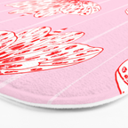 Butterfly Pink Red Bath Mat Gallery Image 3