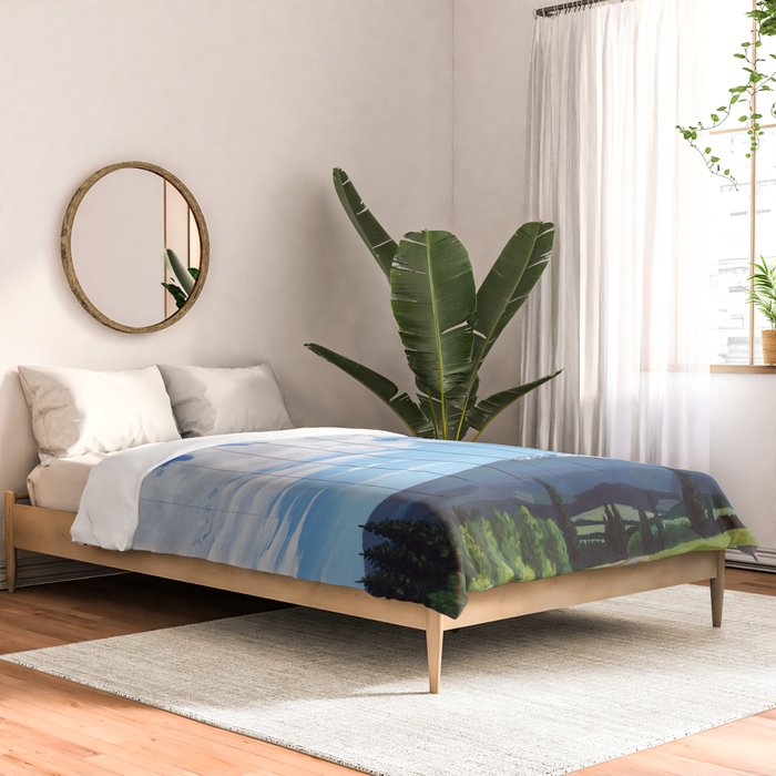 Mt Hood in Cherry Season Comforter Gallery Image 2