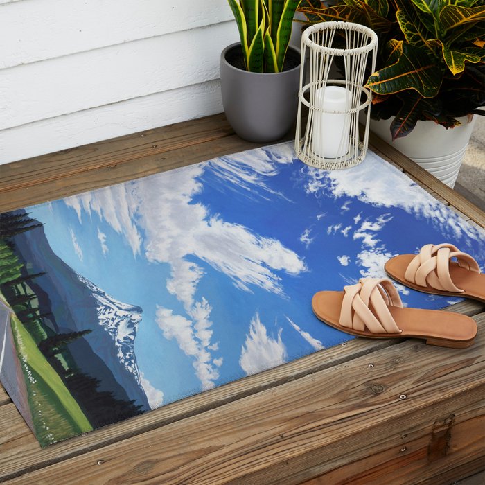 Mt Hood in Cherry Season Outdoor Rug Gallery Image 2