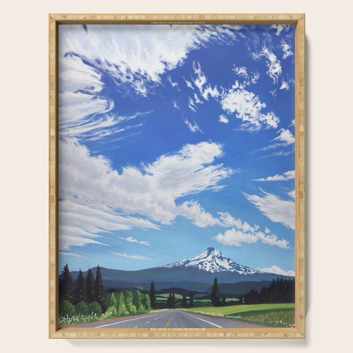 Mt Hood in Cherry Season Serving Tray Gallery Image 1