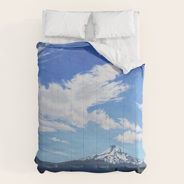 Mt Hood in Cherry Season Comforter Gallery Image 1