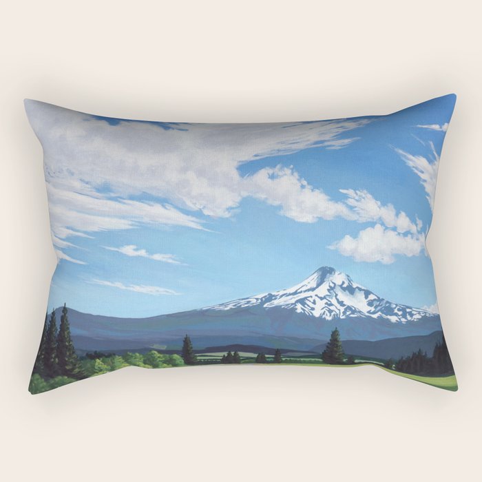 Mt Hood in Cherry Season Rectangular Pillow Gallery Image 2