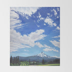 Mt Hood in Cherry Season Throw Blanket Gallery Image 2