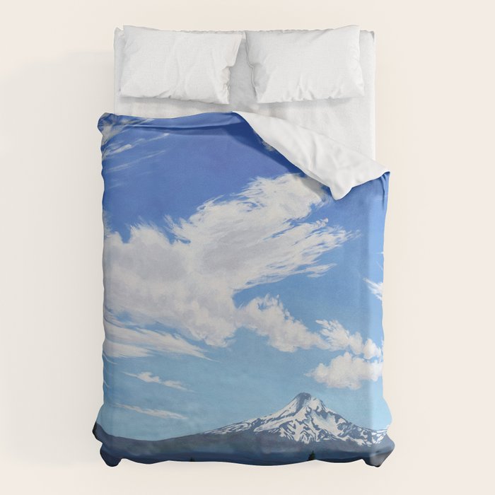 Mt Hood in Cherry Season Duvet Cover Gallery Image 6