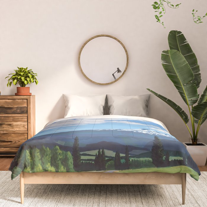 Mt Hood in Cherry Season Comforter Gallery Image 3