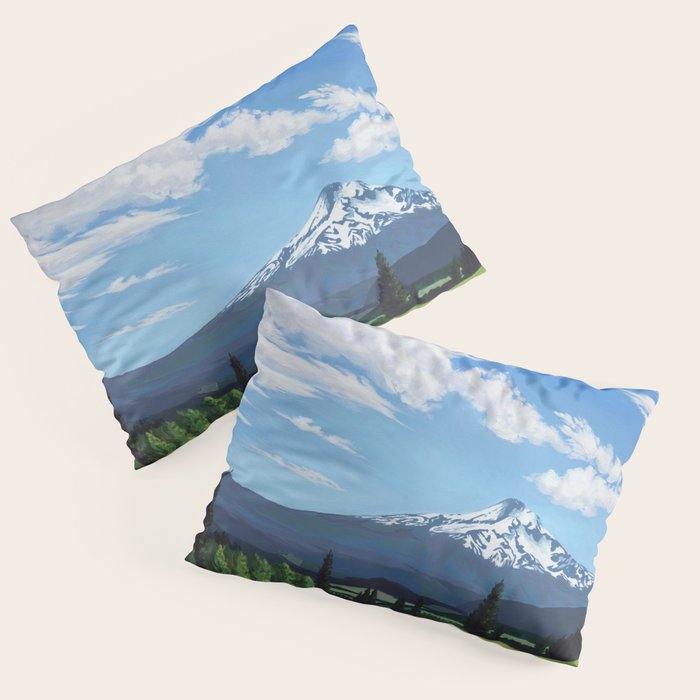 Mt Hood in Cherry Season Pillow Sham Gallery Image 3