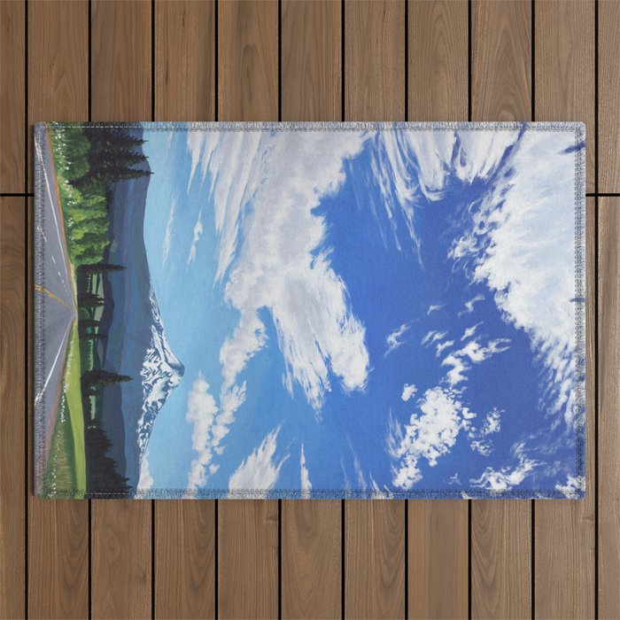 Mt Hood in Cherry Season Outdoor Rug Gallery Image 1