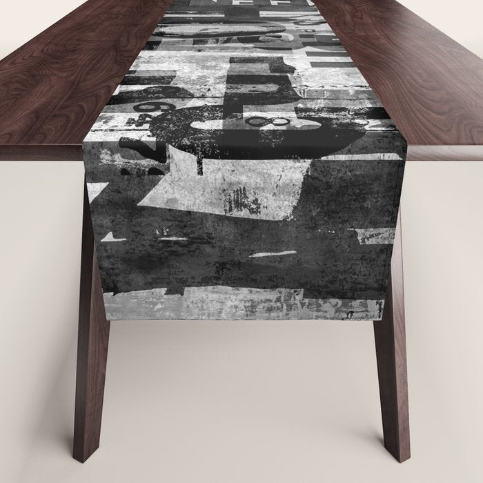 Loft Style Distressed Grunge Street Art Typography Table Runner Gallery Image 1