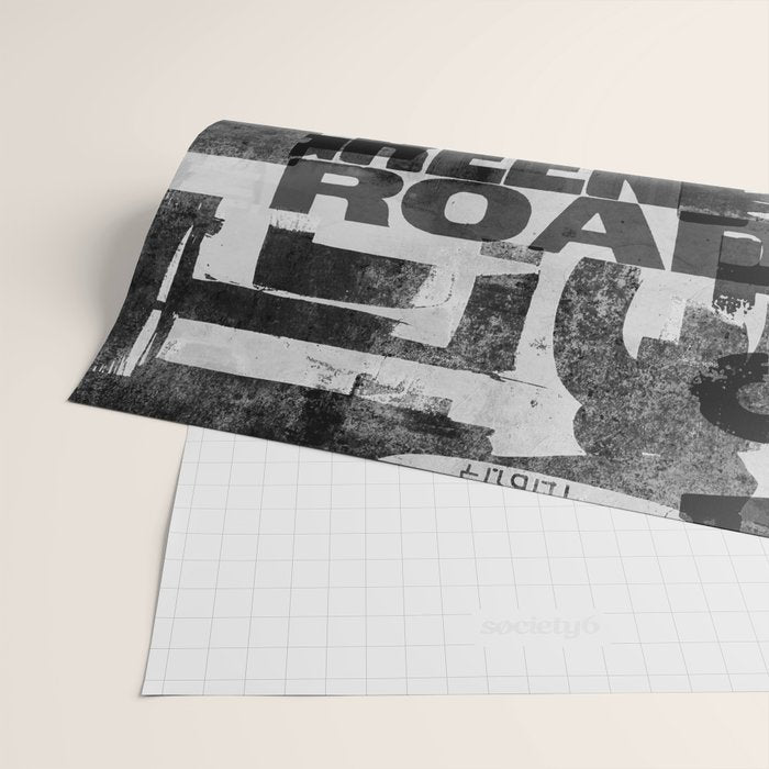 Loft Style Distressed Grunge Street Art Typography Wrapping Paper Gallery Image 2