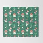Festive Mushroom Pattern Throw Blanket Gallery Image 2