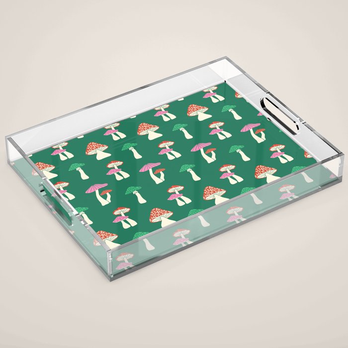 Festive Mushroom Pattern Acrylic Tray Gallery Image 1
