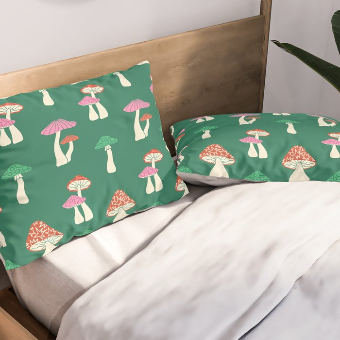 Festive Mushroom Pattern Pillow Sham Gallery Image 2